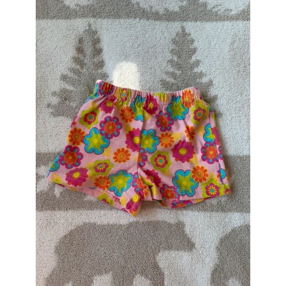 Y2K Pink Floral Girls Shorts Size 2T